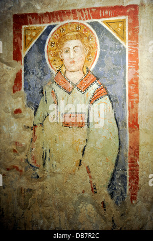 Fresques de style byzantin, Crypt, Casto San 4ème siècle, la cathédrale de Trivento Banque D'Images