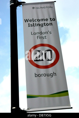 Islington est le premier arrondissement de la limite de vitesse de 20 mph Banque D'Images