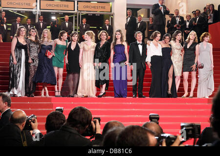 Joanna Grudzinska, Esther Garrel, Maia Sandoz, Jasmine Trinca, Bertrand Bonello, Adele Haenel, Pauline Jacquard, Judith Lou Levy, Iliana Zabeth, Hafsia Herzi, Céline Sallette, Alice Barnole, Noémie Lvovsky, 2011 Cannes International Film Festival - Jour 6 - of Time and the City'' (maison de tolérance) Premiere - Cannes, France - 16.05.11 Banque D'Images