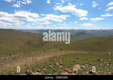 Lac de Barrage Katse, Afrique, Lesotho Highlands Banque D'Images