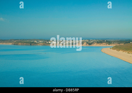 Rein Porth Sands, UK et la baie de St Ives de la South West Coast Path près de Carbis Bay, Cornwall Banque D'Images