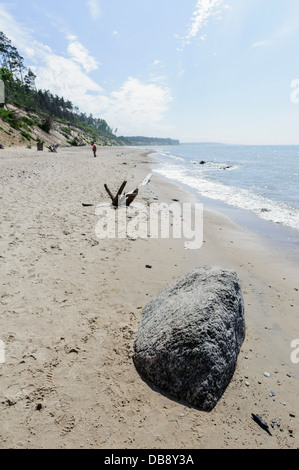 Plage et falaises de la côte, de la Lettonie, de l'Europe Jurkalne Banque D'Images