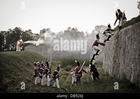 Canada,Ontario,Fort Erie. Guerre de 1812 Reconstitution du siège de Fort Erie Banque D'Images