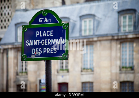 Inscrivez-parisien à la place Saint-Germain des Prés, Paris France Banque D'Images