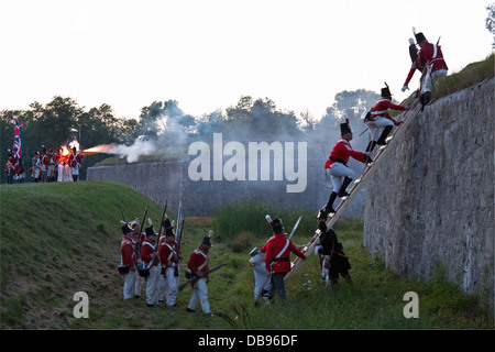 Canada,Ontario,Fort Erie. Guerre de 1812 Reconstitution du siège de Fort Erie Banque D'Images