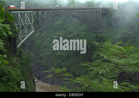 Le pont sur le Zambèze entre la Zambie et le Zimbabwe Banque D'Images