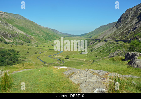 Nant Ffrancon Pass, au nord du Pays de Galles UK Banque D'Images