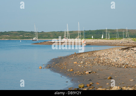 Le Massachusetts, Elizabeth Islands, l'Île Cuttyhunk, Gosnold. Côte Rocheuse de Cuttyhunk. Banque D'Images