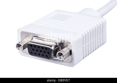 Adaptateur de câble DVI femelle isolé sur fond blanc Banque D'Images