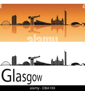 Glasgow, en fond orange Banque D'Images