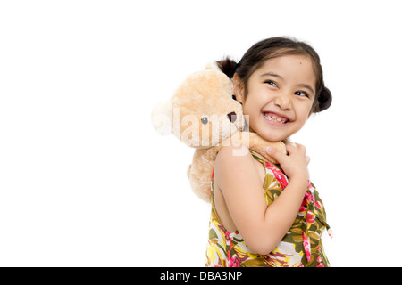 Belle petite fille en robe d'été Banque D'Images