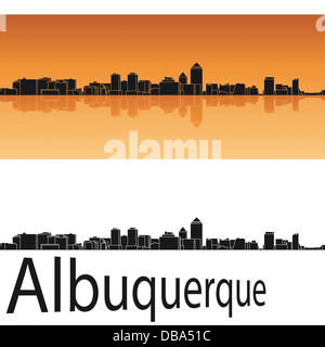 Albuquerque skyline dans fond orange Banque D'Images