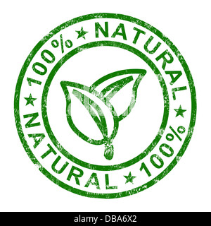 100 % naturel et pur timbre représente des produits authentiques Banque D'Images
