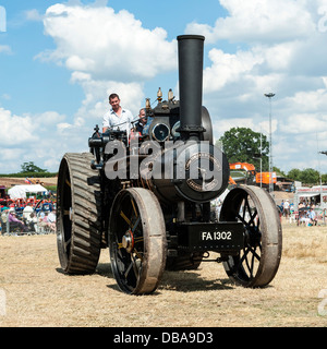 Moteur de traction Fowler FA 1302 rallye à Welland, près de la machine à vapeur de Malvern Hills, Worcestershire, Royaume-Uni. Banque D'Images