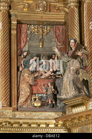 Église de San Miguel, retable -17ème siècle, Saint John Evangelis et "La circoncision", Jerez de la Frontera, Espagne, Europe Banque D'Images