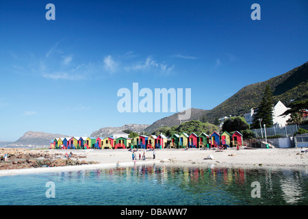 Cabines de plage de St James, Afrique du Sud Banque D'Images