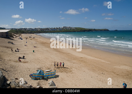 La plage de Fistral Newquay Cornwall au sud-ouest de l'Angleterre Banque D'Images