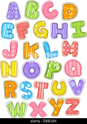 Illustration de l'Alphabet colorée en majuscules Banque D'Images