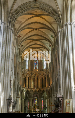 France Normandie, Bayeux, intérieur de la cathédrale Banque D'Images