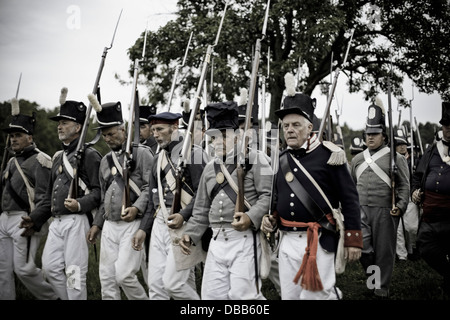 Canada,Ontario,Stoney Creek. Maison de bataille, Bataille de Stoney Creek 1812 Guerre re-enactment Banque D'Images