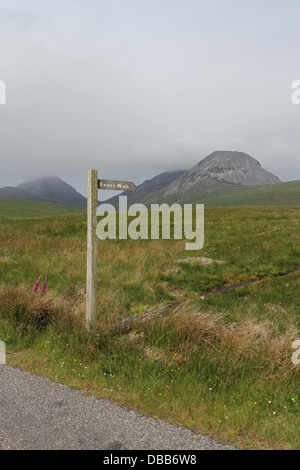 Marche d'Evan et signe de Paps Jura Ecosse Juillet 2013 Banque D'Images