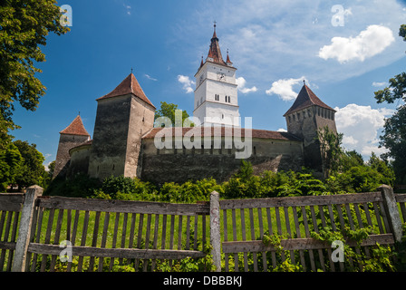 Voir l'église fortifiée de Prejmer, site du patrimoine mondial de l'UNESCO en Transylvanie, Roumanie Banque D'Images