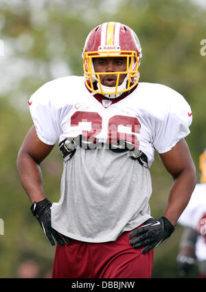 Richmond, Virginia, USA. 27 juillet, 2013. 27 juillet 2013 : Redskins de Washington # 36 Darrel Jeunes en action à la Bon Secours centre de formation à Richmond, en Virginie. Daniel Kucin Jr./ CSM/Alamy Live News Banque D'Images