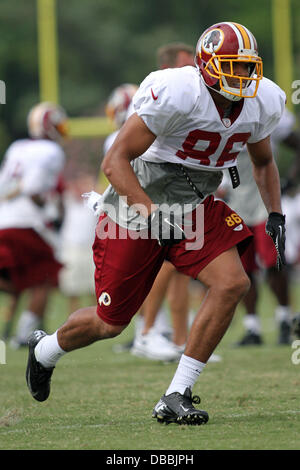 Richmond, Virginia, USA. 27 juillet, 2013. 27 juillet 2013 : Redskins de Washington # 86 Jordan Reed dans l'action au Bon Secours centre de formation à Richmond, en Virginie. Daniel Kucin Jr./ CSM/Alamy Live News Banque D'Images