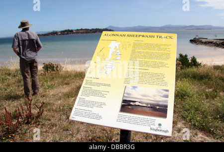 Tourisme Bruny Island au début de la piste Sheepwash Alonnah Banque D'Images