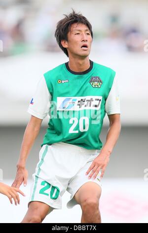 Kanagawa, Japon. 27 juillet, 2013. Gokyu Sho (Oiso), Juillet 27, 2013 - 2013 Football : le Japon de Football (JFL) correspondance entre SC Sagamihara 0-1 FC Ryukyu à Sagamihara Park Asamizo Studium, Kanagawa, Japon. Credit : AFLO SPORT/Alamy Live News Banque D'Images