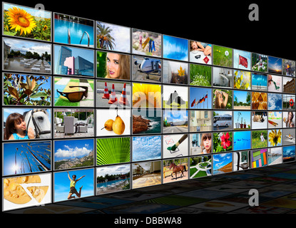 Panneau multimédia écrans Banque D'Images