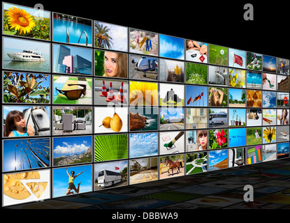 Panneau multimédia écrans Banque D'Images