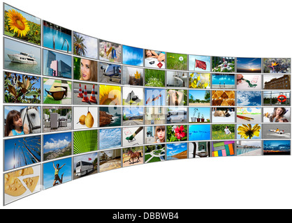 Panneau multimédia écrans Banque D'Images