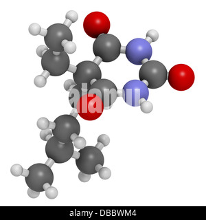 Barbituriques amobarbital (amylobarbitone) sédatif, la structure chimique. Également utilisé comme soi-disant sérum de vérité. Banque D'Images