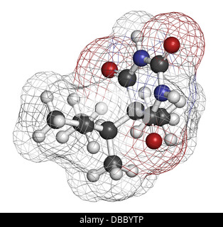 Barbiturique pentobarbital (pentobarbitone) sédatif, la structure chimique. Les atomes sont représentés comme des sphères. Banque D'Images