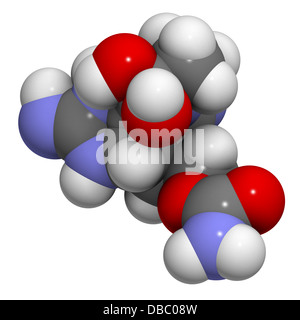 La saxitoxine (STX) toxines paralysantes des mollusques (PST), la structure chimique. Les atomes sont représentés comme des sphères de couleur classiques Banque D'Images