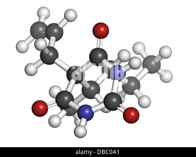 Barbituriques Sécobarbital sédatif, la structure chimique. Les atomes sont représentés comme des sphères avec codage couleur classiques Banque D'Images