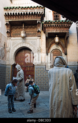 La mosquée andalouse. Médina, Fès el Bali, Fès, ville impériale, Maroc Banque D'Images