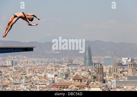 Barcelone, Espagne. 28 juillet, 2013. Victor Minibaev de Russie (RUS) en action au cours de la mens 10m plongée finale le jour 9 de l'édition 2013 du monde de la FINA, à la piscina Municipal de Montjuic. Credit : Action Plus Sport/Alamy Live News Banque D'Images