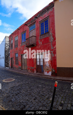 Rue espagnol en Garachico ville à Ténérife. Banque D'Images