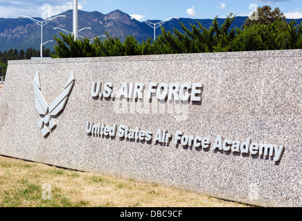 Entrée de la United States Air Force Academy, Colorado Springs, Colorado, États-Unis Banque D'Images