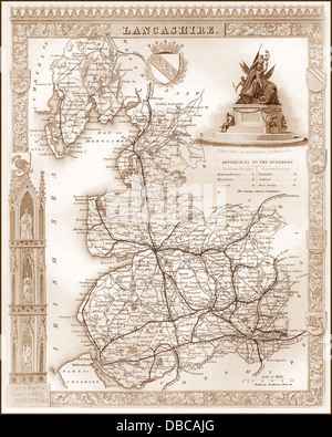 1840 Victorian Plan de Lancashire Banque D'Images