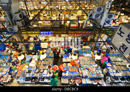 Le marché aux poissons de Noryangjin à Séoul, Corée du Sud. Banque D'Images