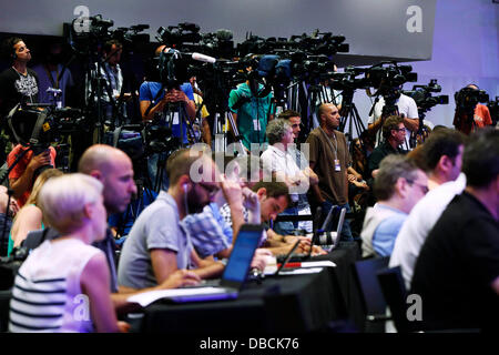 Vue générale (Barcelone), le 26 juillet 2013 - Football : FC Barcelone, le nouvel entraîneur-chef Gerardo Martino assiste à une conférence de presse à Barcelone, Espagne. (Photo par D. Nakashima/AFLO) Banque D'Images