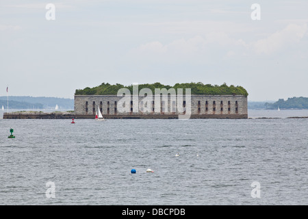 Fort Gorges est représenté à Portland, Maine Banque D'Images