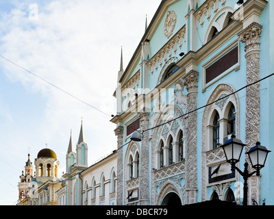 Vieux bâtiment façade cour imprimer Moscou Banque D'Images