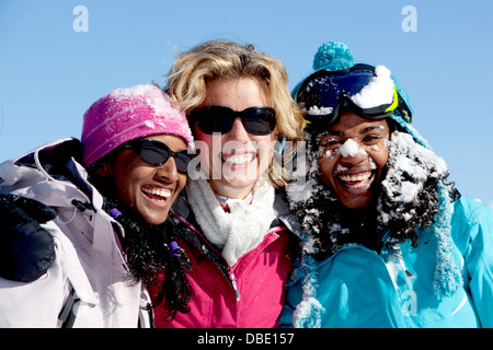 Les filles de Ski Alpin aux Houches Banque D'Images