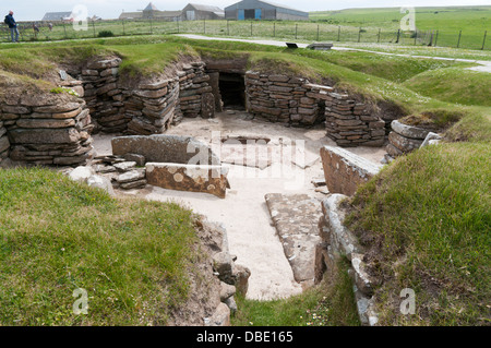 L'atelier à Skara Brae village néolithique des Orcades sur le continent. Banque D'Images