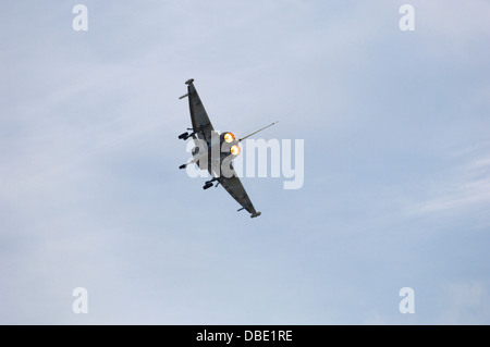 L'Eurofighter Typhoon à Scotland's National Museum of Flight Air show 2013 montrant postcombustion Banque D'Images