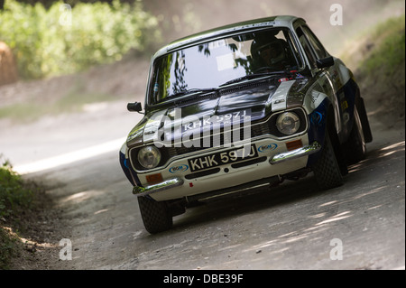 Chichester, UK - Juillet 2013 : Ford Escort MK1 RS1600 en action sur le rallye à l'honneur à la Goodwood Festival of Speed 2013 Banque D'Images